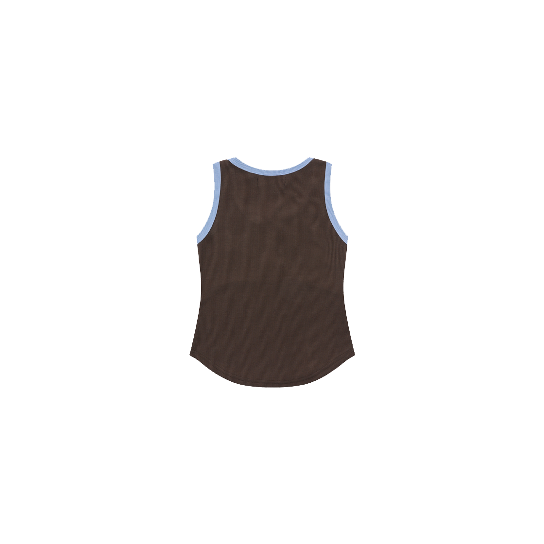 무센트 컬러팝 배색 버튼 크롭 골지 나시 브라운(MUCENT Color-Pop Button Crop Sleeveless Brown) - 2