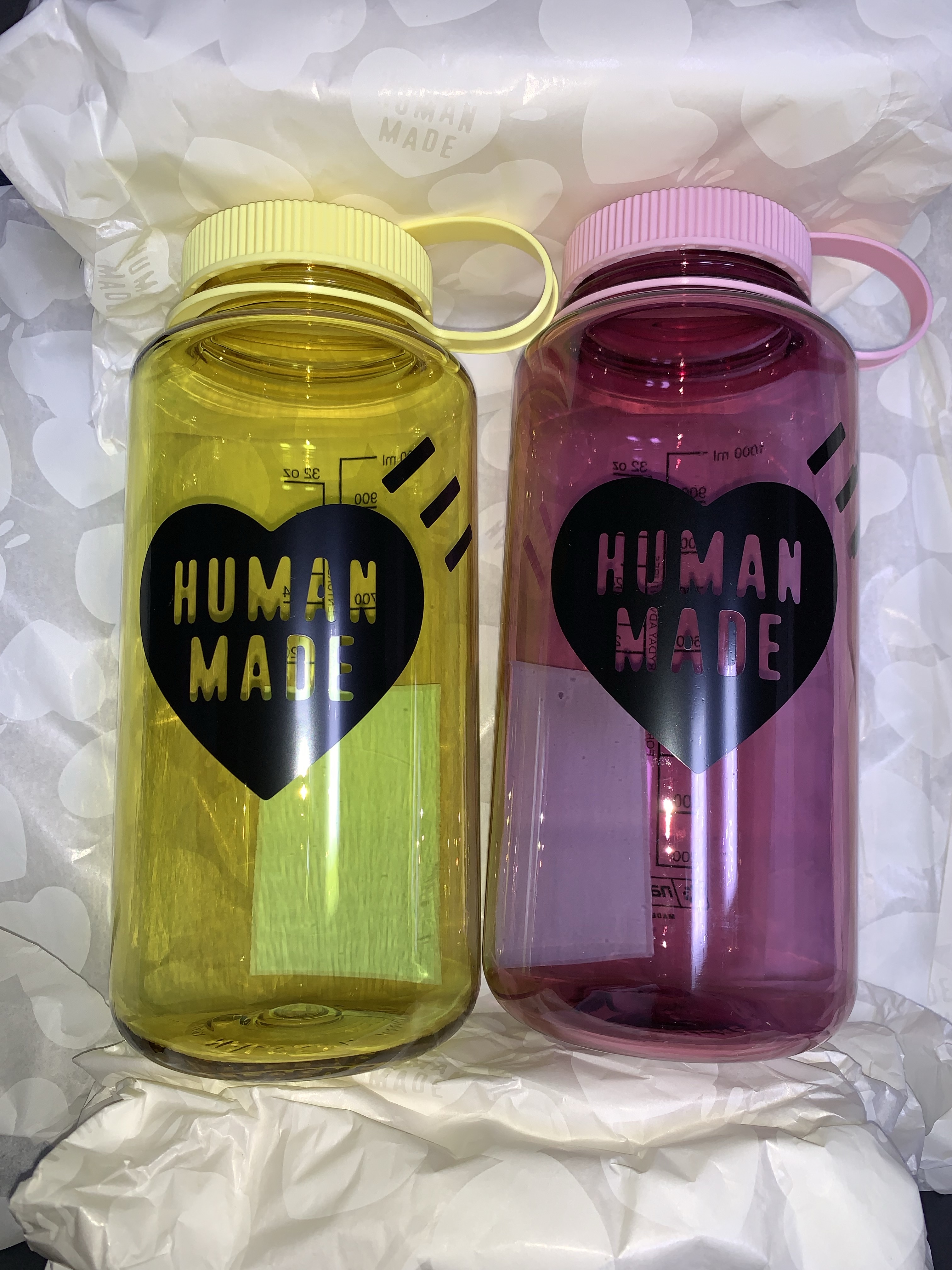 Human Made Nalgene Bottle 1L Pink, Human Made Nalgene Bottle 1L Yellow 착용 스타일