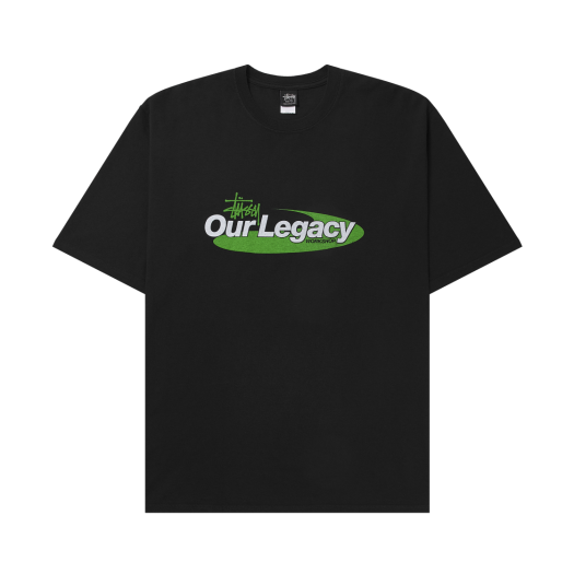 3904018 Stussy x Our Legacy Work Shop Swirl Pigment Dyed T-Shirt Black