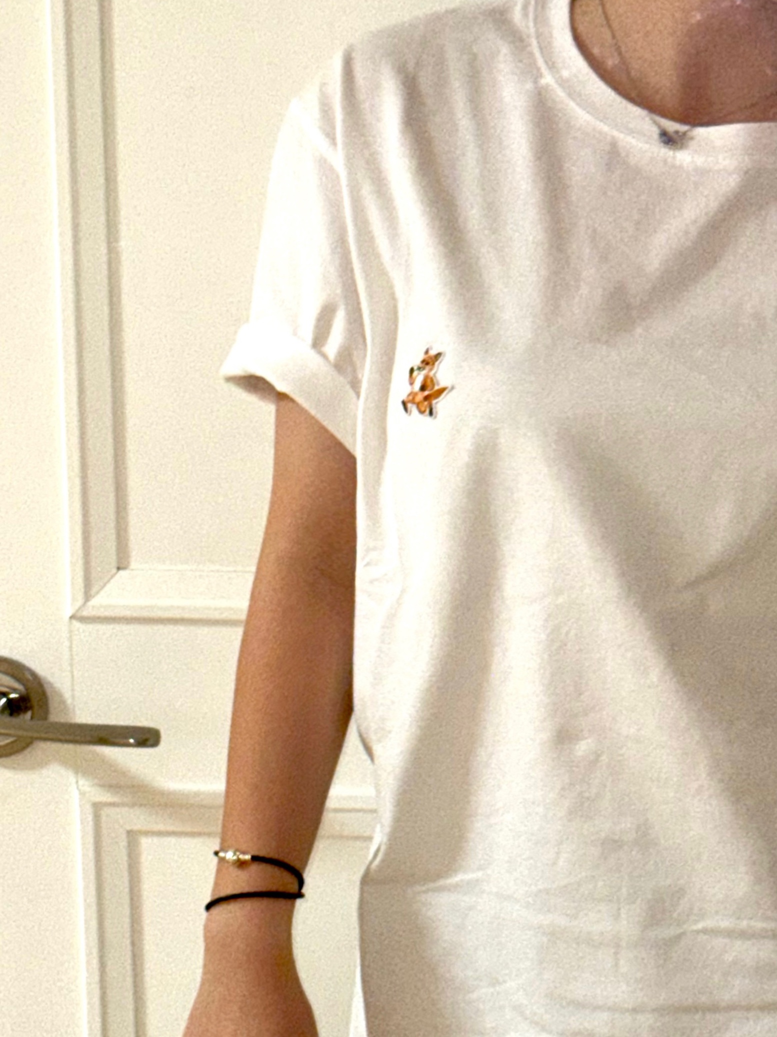 Maison Kitsune Speedy Fox Patch Comfort T-Shirt White, (W) Pandora Moments Double Leather Bracelet Sterling Silver Black 착용 스타일 - 1