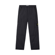 Stone Island 3100007 Matt Ripstop Cordura Advanced Fabrics Loose-Fit Joggers with Zip Pockets and Padding Black - 25FW