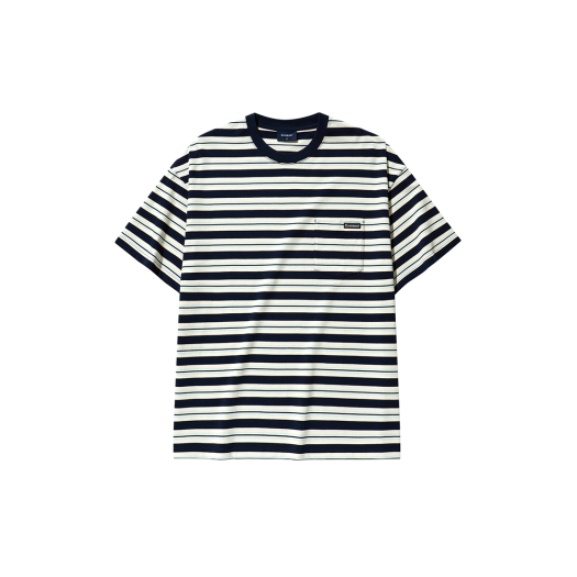 CO2502ST08DN Covernat Multi Stripe T-Shirt Dark Navy