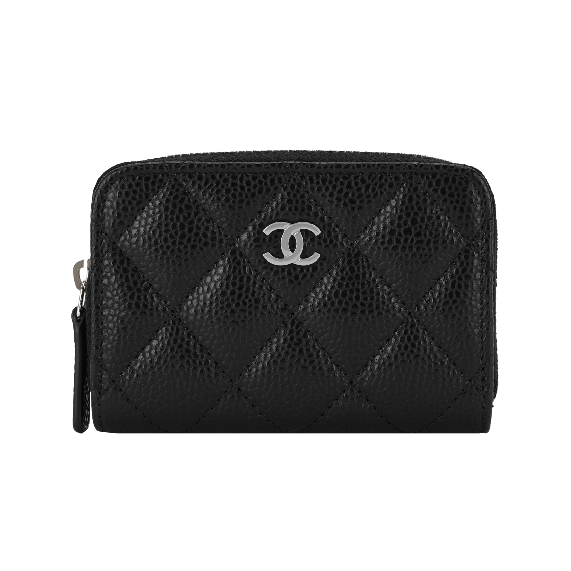샤넬 클래식 지퍼 동전 지갑 그레인드 카프스킨 & 실버 메탈 블랙(Chanel Classic Zipped Coin Purse Grained Calfskin & Silver Black)