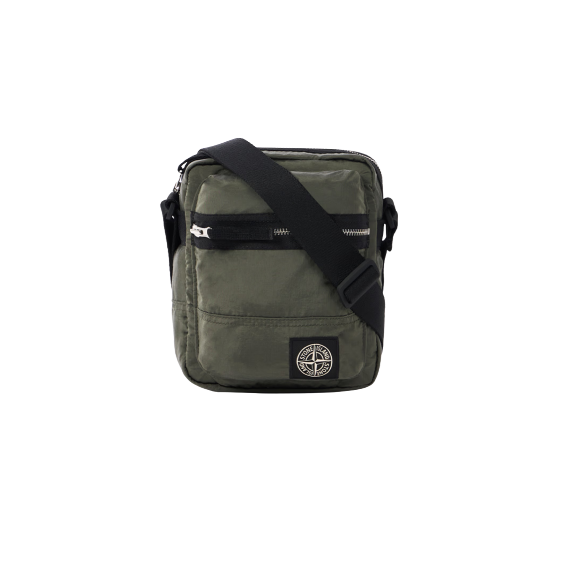 스톤 아일랜드 9200015 코티드 나일론 메탈 에코닐 파우치 백 머스크 그린 - 25FW(Stone Island 9200015 Coated Nylon Metal Econyl Pouch Bag Musk Green - 25FW)