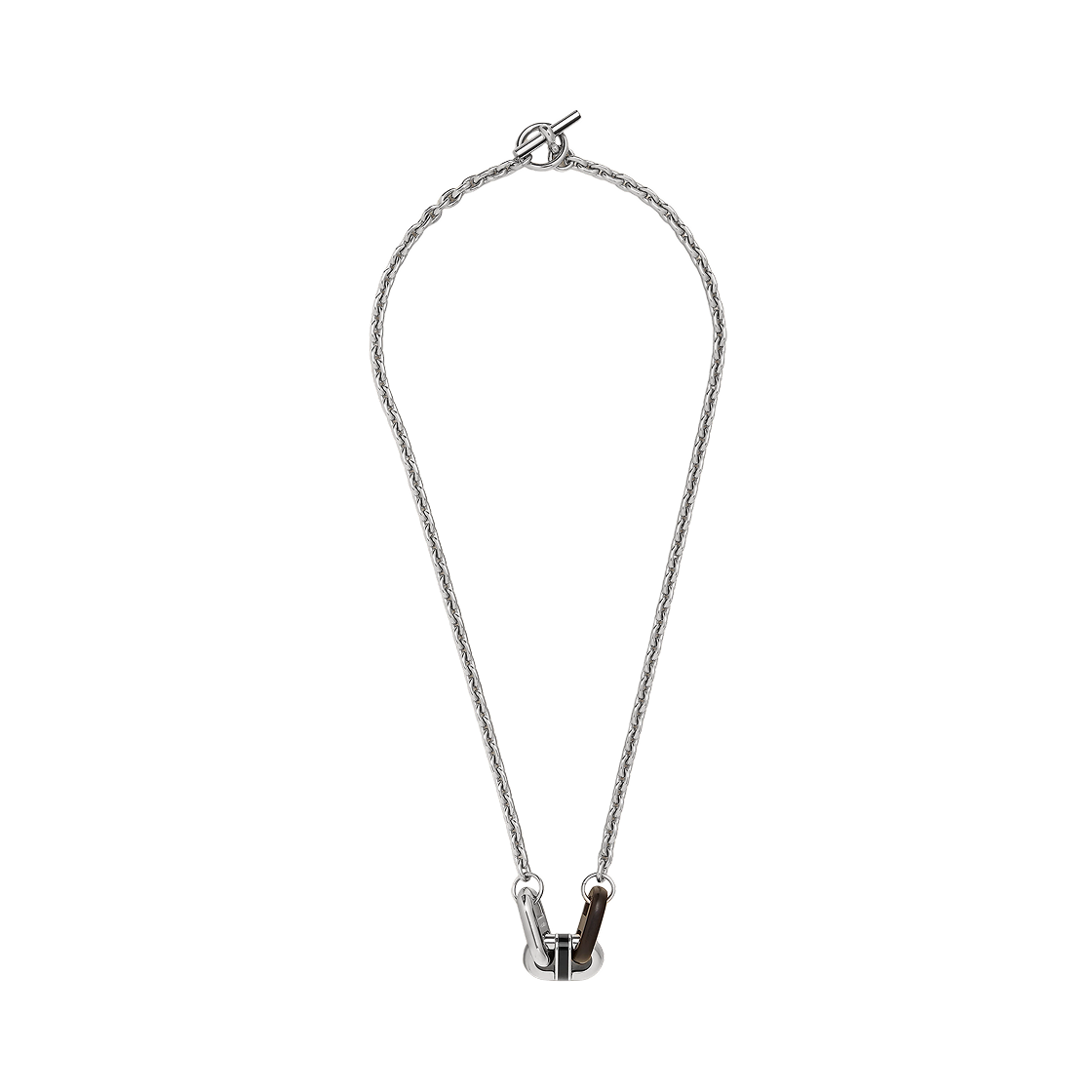 에르메스 마이옹 네클리스 래커드 메탈 혼 & 팔라듐 하드웨어 누아(Hermes Maillon Necklace Lacquered Metal Horn & Palladium Noir) - 1