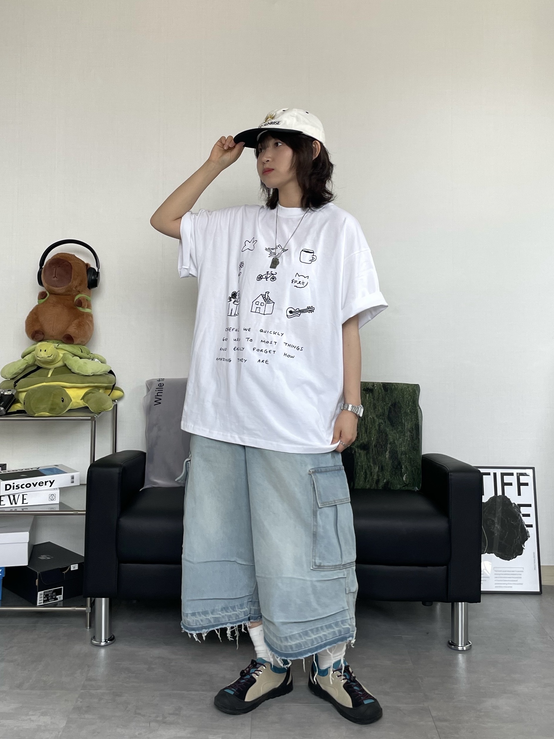 Keen Jasper Rocks SP Sneakers Beige, Hello Sunrise  Two Tone Washed OG Logo 6panel Cap Off White & Black 착용 스타일 - 3