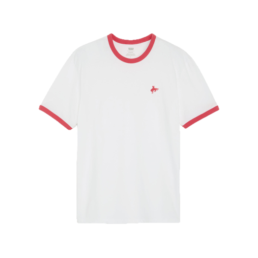003R5-0000 Levi's Retro Embroidered Ringer Tee White