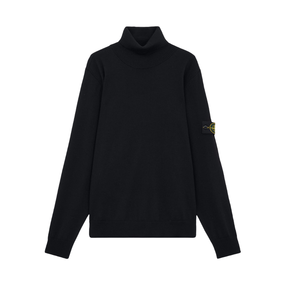 K2S1551000-25S00C4-V0029 Stone Island 5100025 Light RWS Pure Wool Turtleneck Jumper with Ribbed Trims Black - 25FW