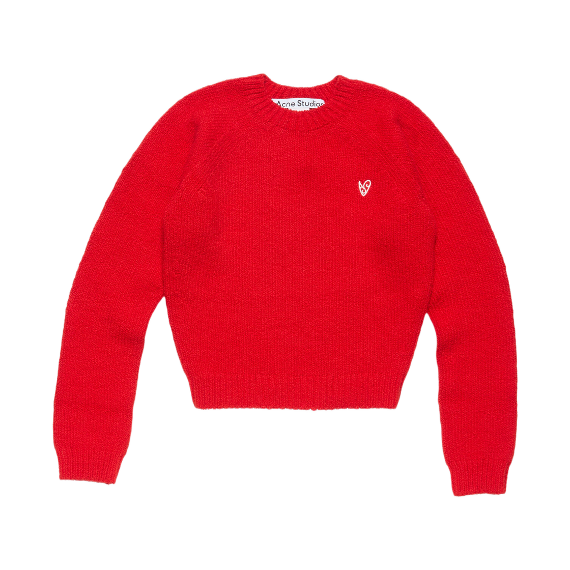 A60597-AZT (W) Acne Studios Cropped Crewneck Sweater Bright Red