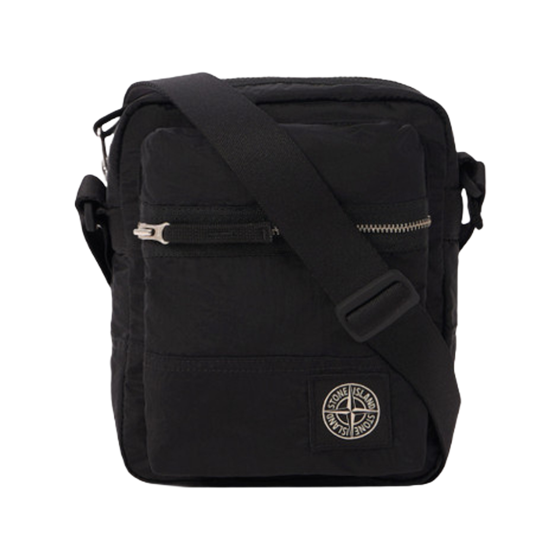 K2S1592000-15S0251-V0029 Stone Island 9200015 Coated Nylon Metal in Econyl Pouch Bag with Front Pocket and Ripstop Lining Black - 25FW