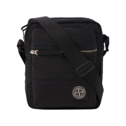 Stone Island 9200015 Coated Nylon Metal in Econyl Pouch Bag with Front Pocket and Ripstop Lining Black - 25FW