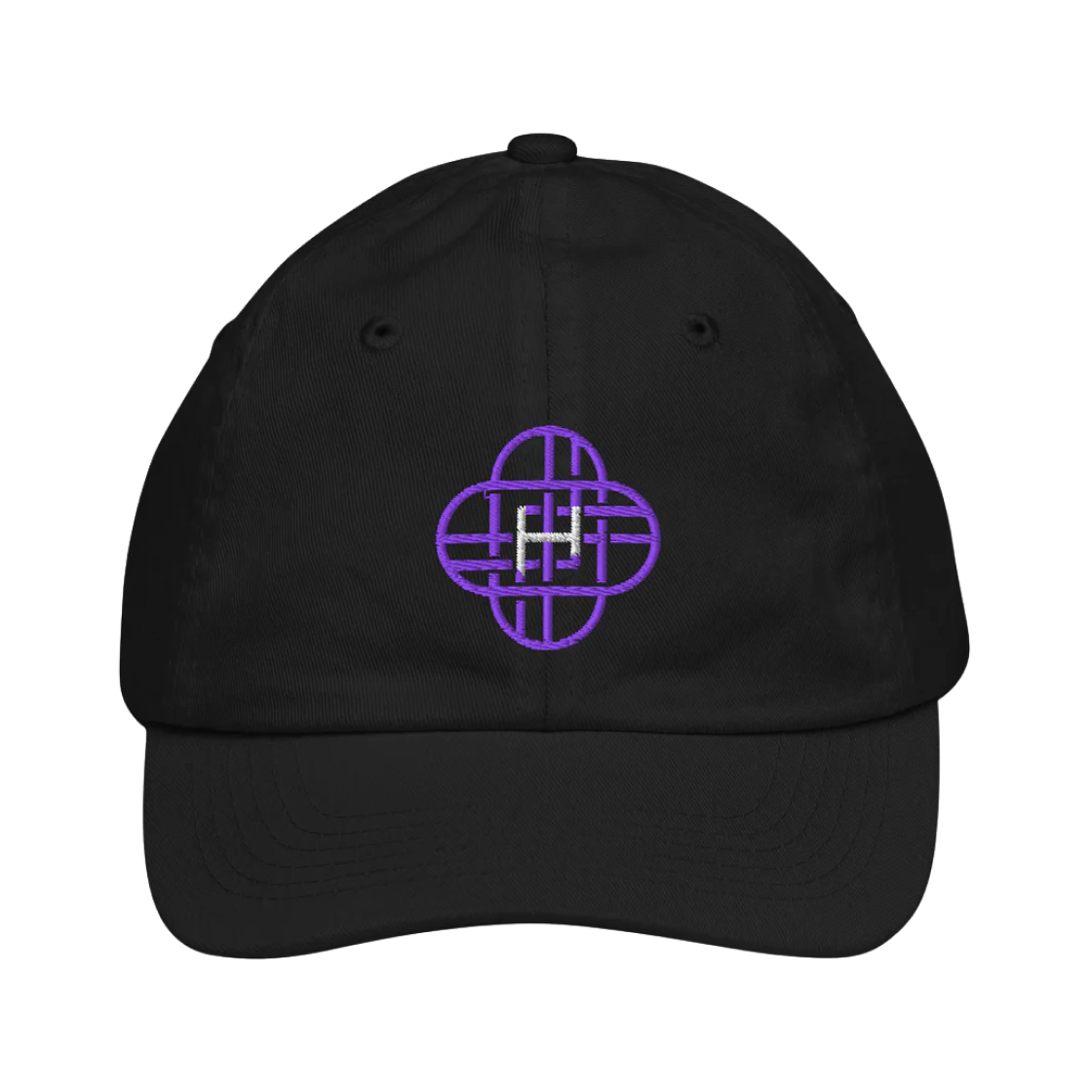 (키즈) 케이팝 데몬 헌터스 헌트릭스 엠블럼 베이스볼 햇 블랙((Kids) KPop Demon Hunters Huntrix Emblem Baseball Hat Black) - 1