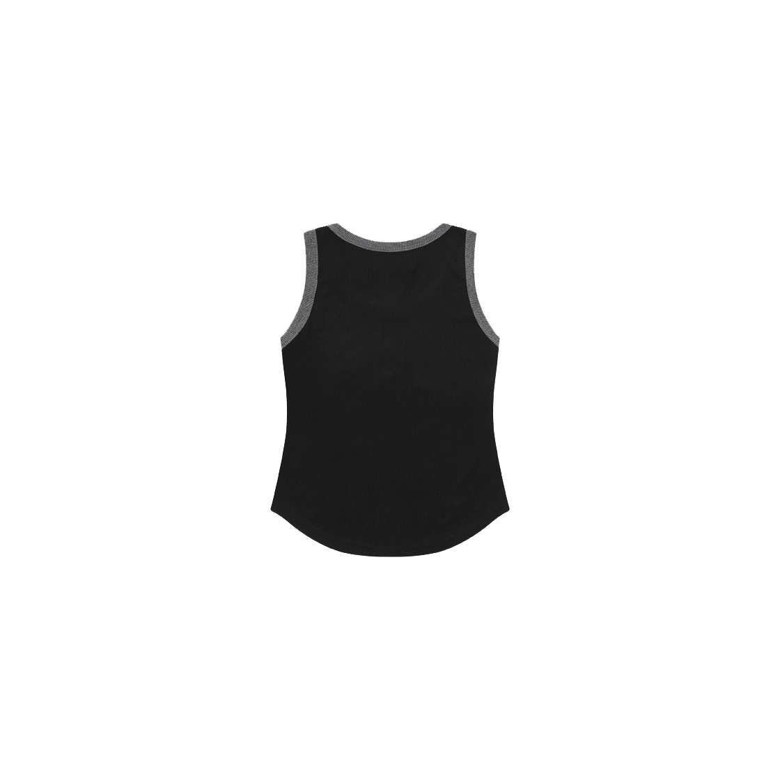무센트 컬러팝 배색 버튼 크롭 골지 나시 블랙(MUCENT Color-Pop Button Crop Sleeveless Black) - 2