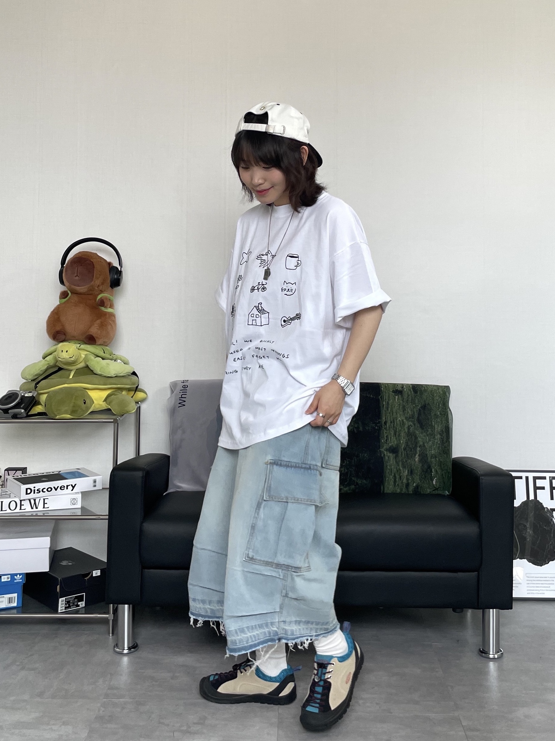 Keen Jasper Rocks SP Sneakers Beige, Hello Sunrise  Two Tone Washed OG Logo 6panel Cap Off White & Black 착용 스타일 - 1