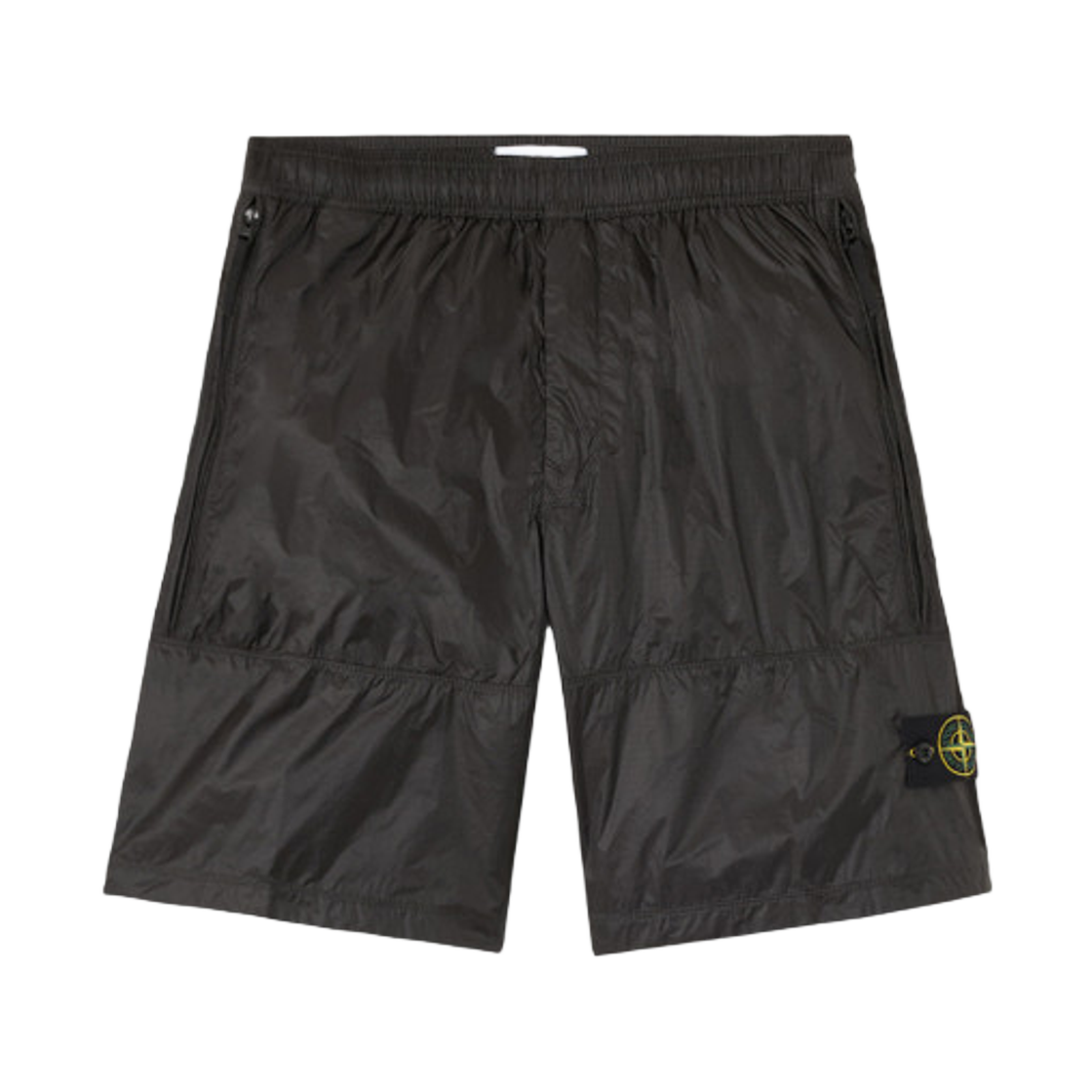 K2S15L1000-04S0163-V0062 Stone Island L100004 Ripstop Light Ht Nylon Loose-Wide-Leg Bermuda Shorts with Elasticated Waistband Lead Grey - 25FW