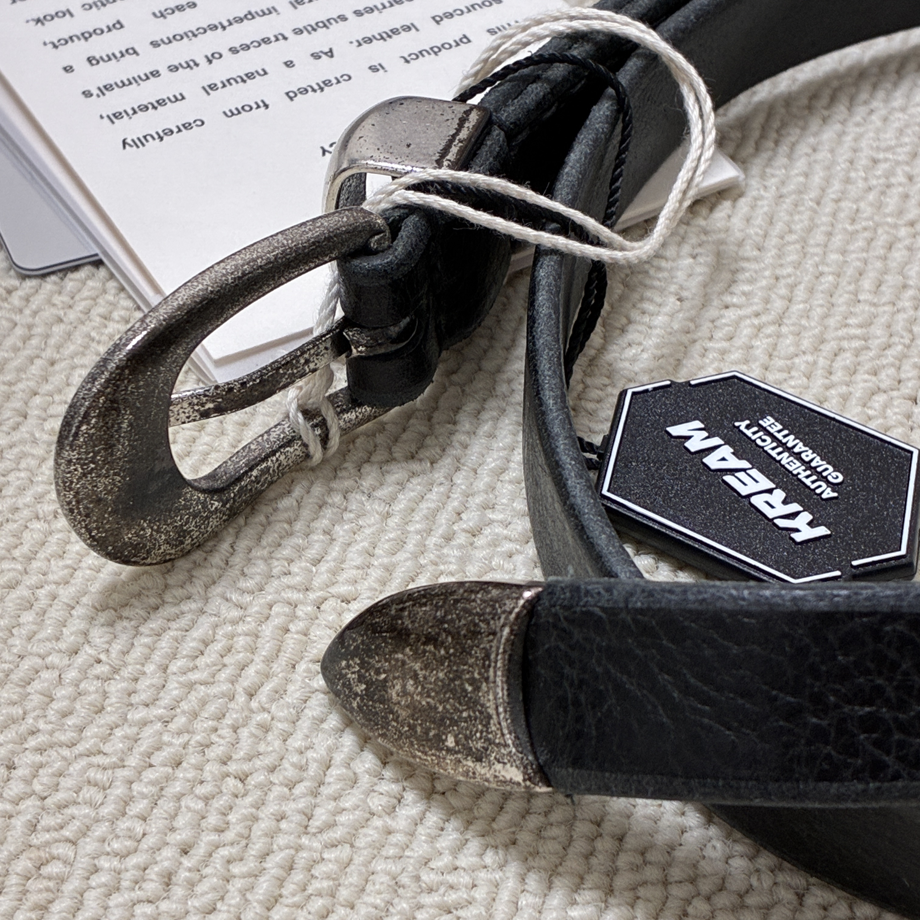 Our Legacy Belt 2cm Leather Black 착용 스타일