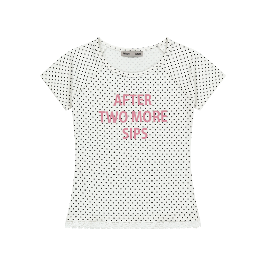25NNSSTTSF008WT NIIER NOR Dot Lettering Slim Tee White