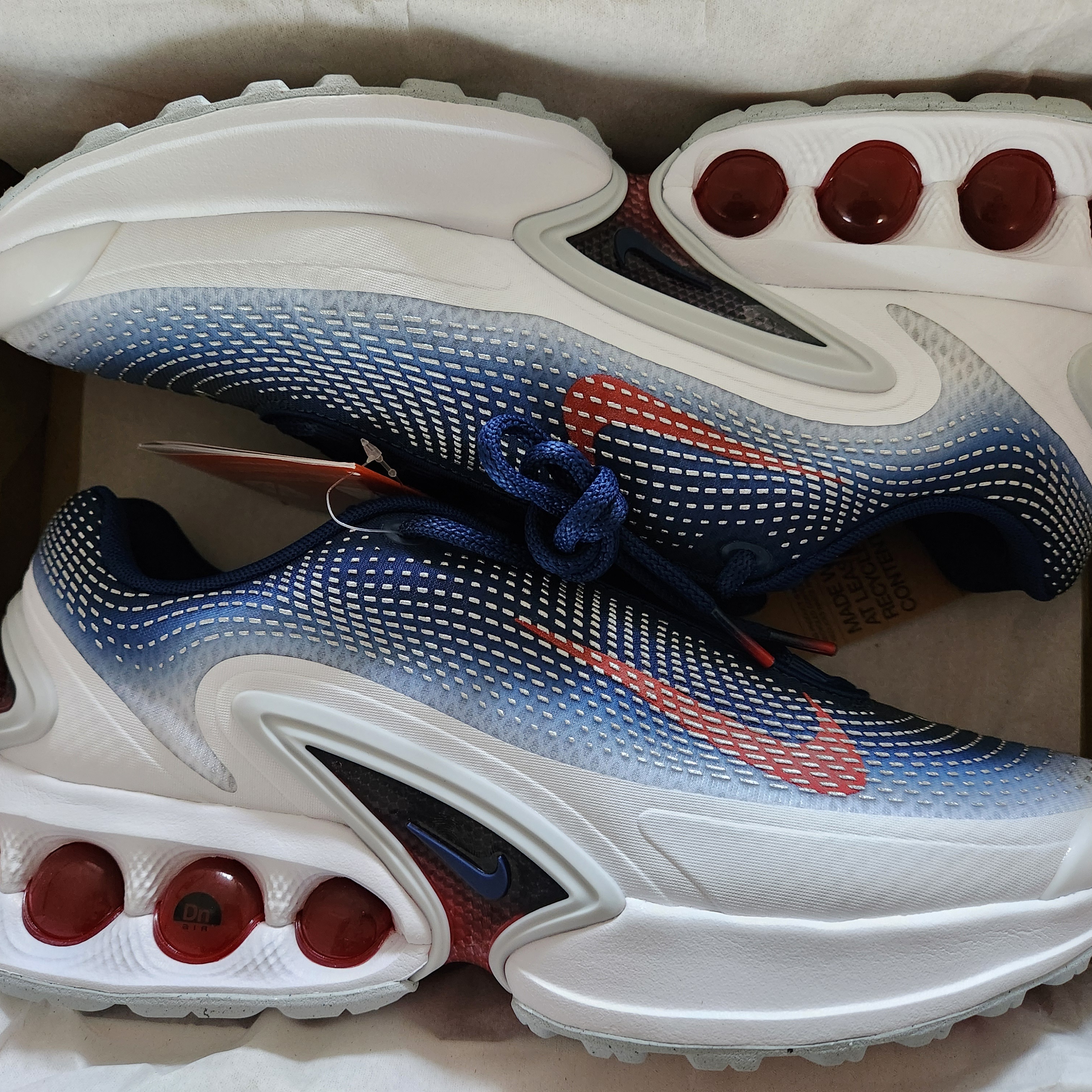 Nike Air Max Dn White Blue Void 착용 스타일 - 1