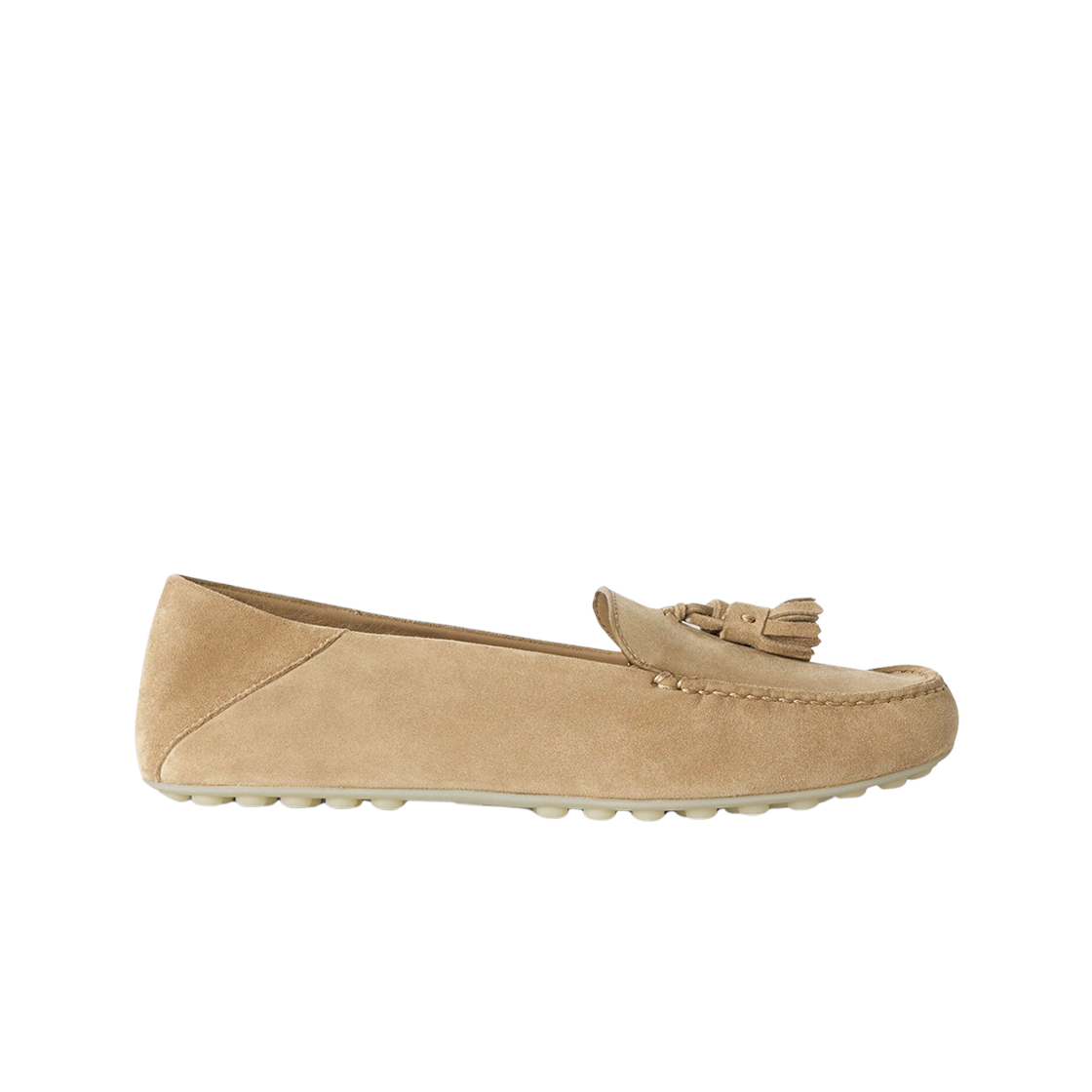 FAN0109-D846 (W) Loro Piana Dot Sole Loafers Suede Goatskin Cashew Butter