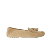 (W) Loro Piana Dot Sole Loafers Suede Goatskin Cashew Butter