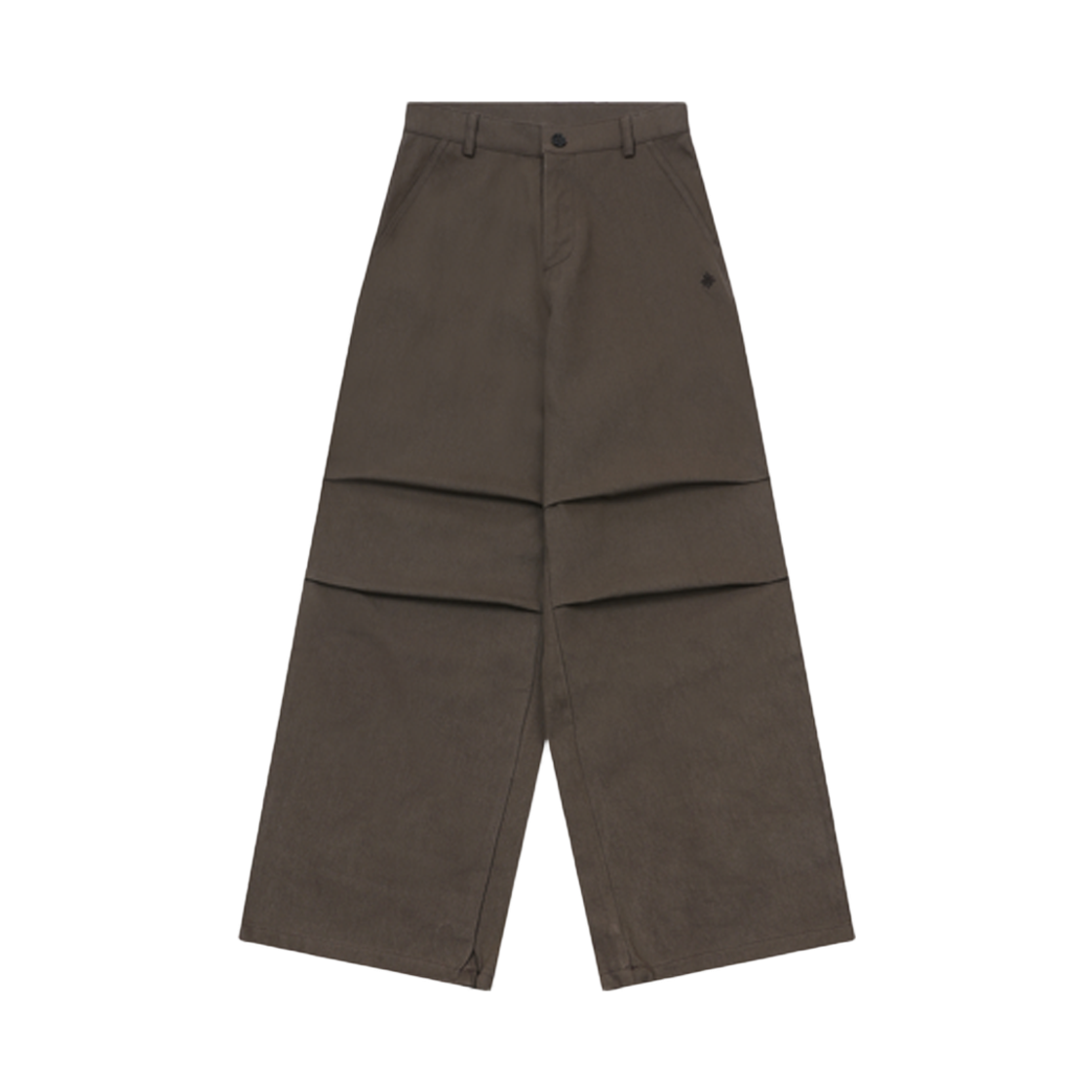 SR25SSPT05BR SLOW RECORD HOUSE Double Pintuck Cotton Pants Brown
