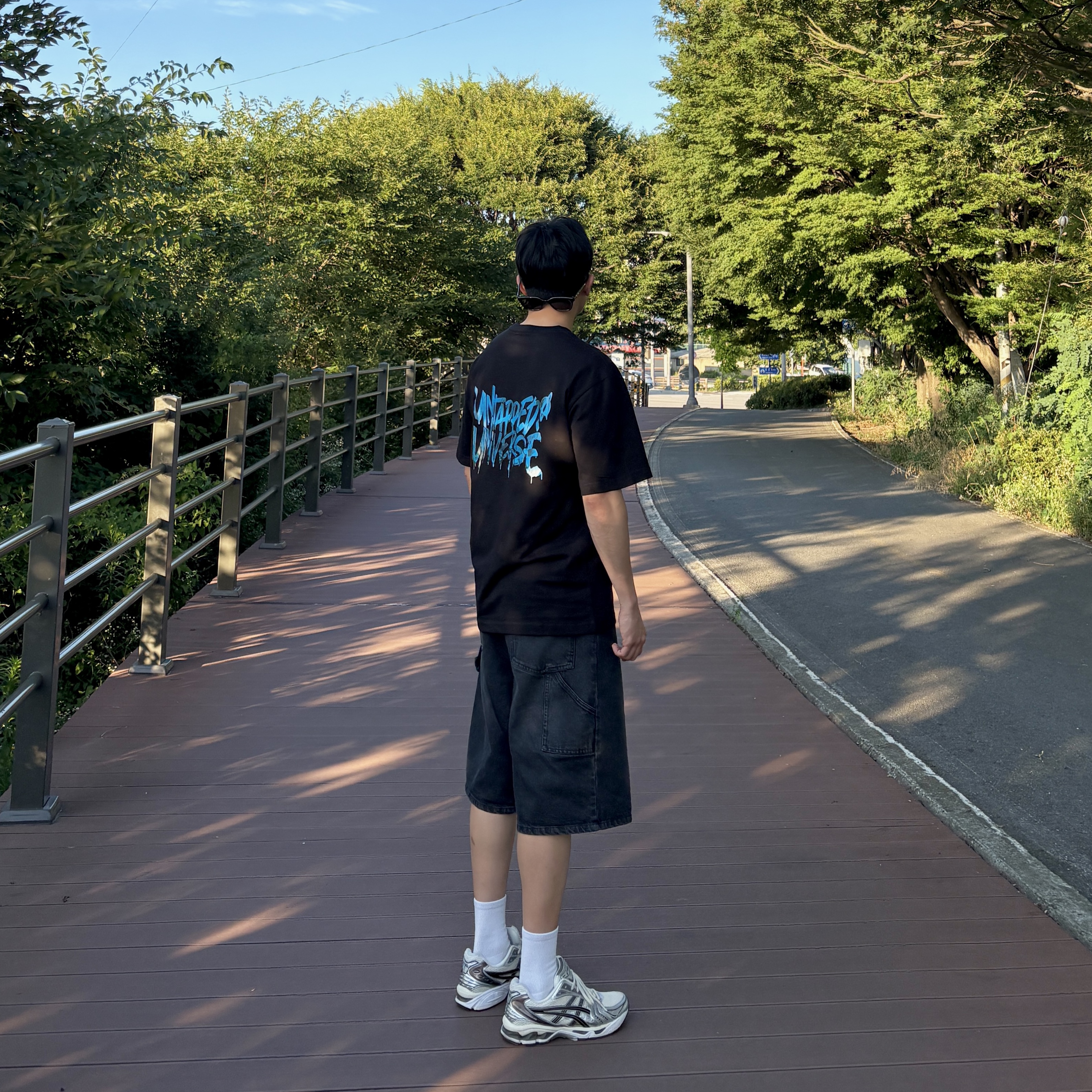 Gentle Monster Hovo 01 Black, Asics Gel-Kayano 14 Cream Black 착용 스타일 - 4