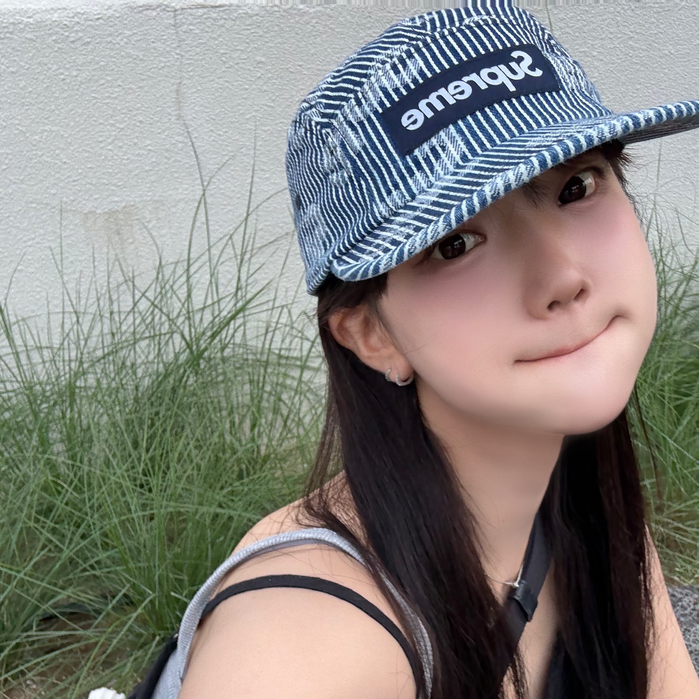 Supreme Denim Camp Cap Stripe - 24SS 착용 스타일
