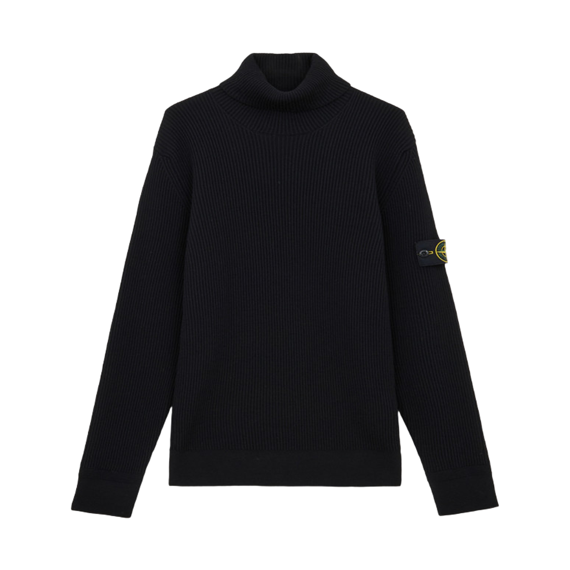 K2S1551000-52S00C2-V0029 Stone Island 5100052 Full Rib RWS Wool Turtleneck Jumper with Finely Ribbed Trims Black - 25FW