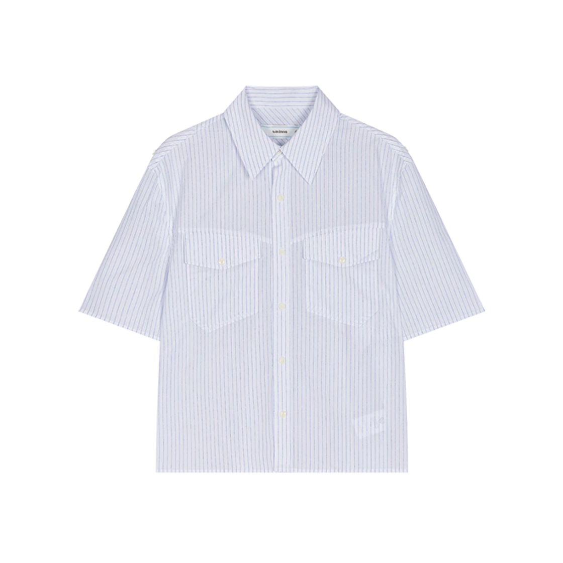 KM5CSHSWV01BL [재입고] Waviness Horizon Stripe Half Shirts Blue Stripe - 25FW - 대표 이미지 #1