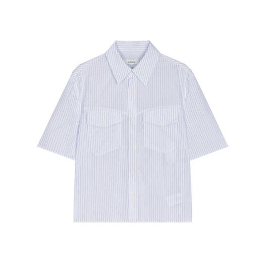 KM5CSHSWV01BL [재입고] Waviness Horizon Stripe Half Shirts Blue Stripe - 25FW