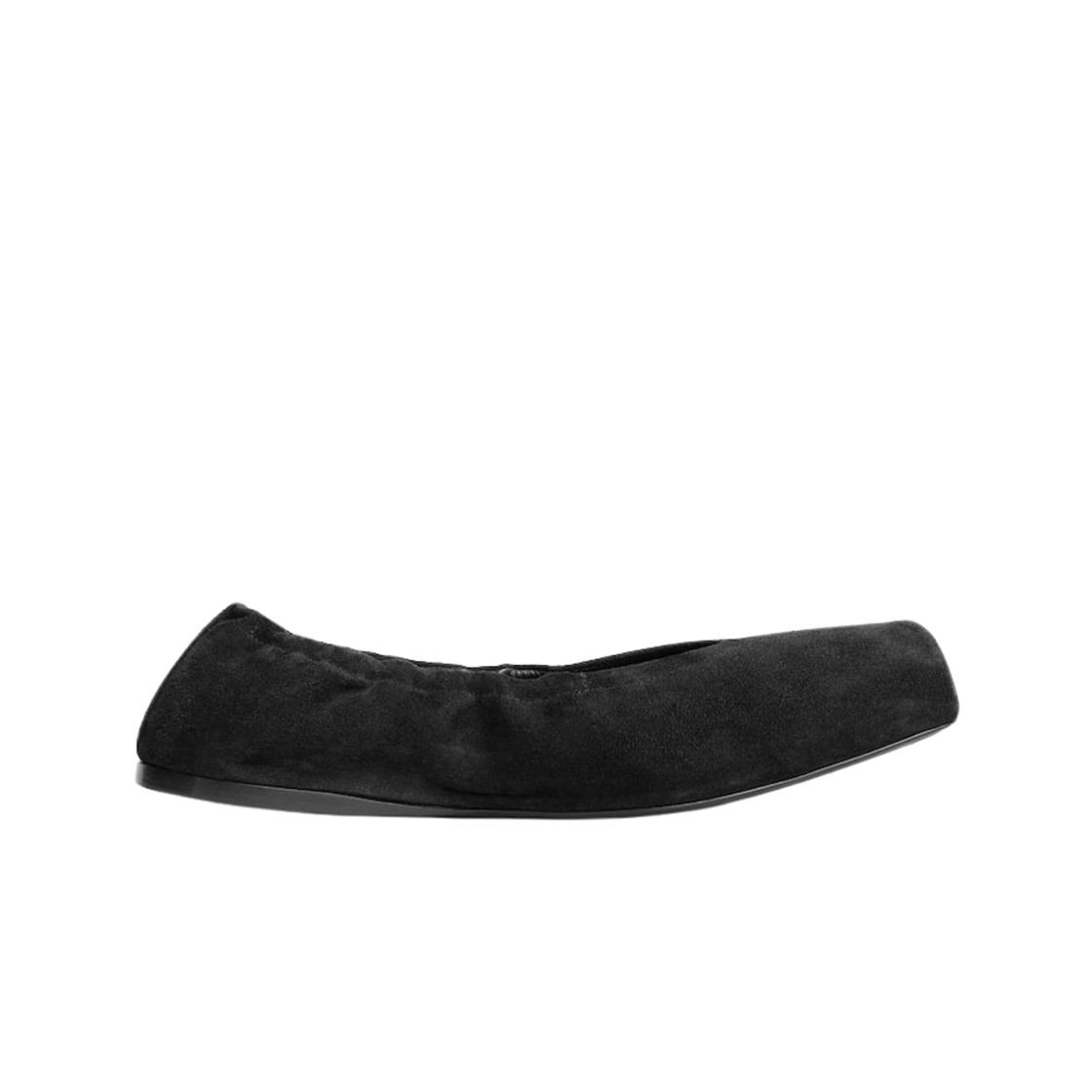(W) 알라이아 레더 스퀘어 발레 플랫 블랙((W) Alaia Square Ballet Flats in Leather Black)