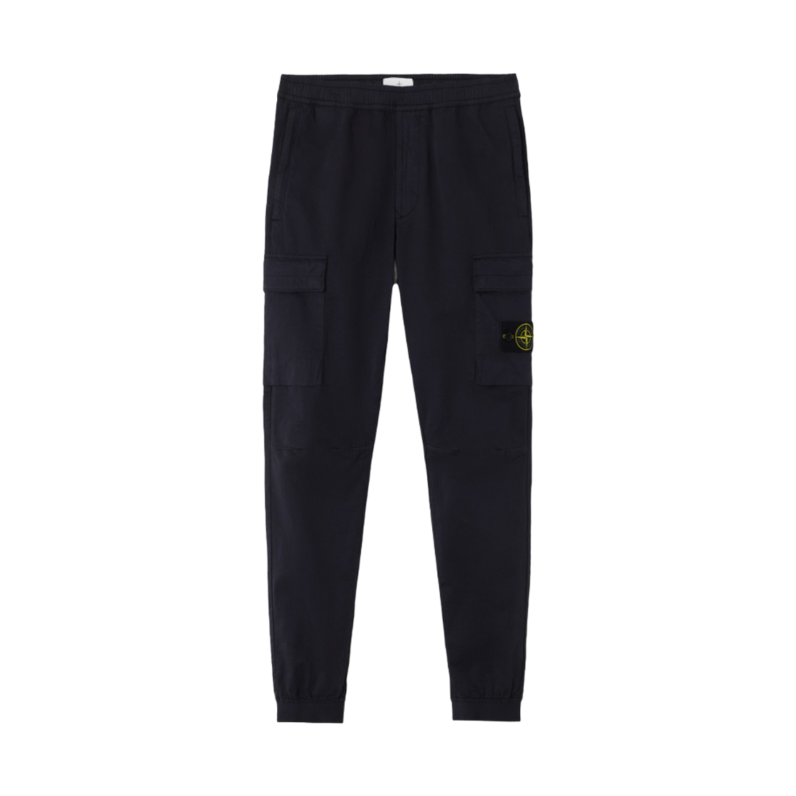 K2S1531000-33S0014-V0029 Stone Island 3100033 Stretch Organic Broken Twill Cotton Old Effect Regular Tapered Fit Cargo Trousers with Elasticated Waistband Black - 25FW