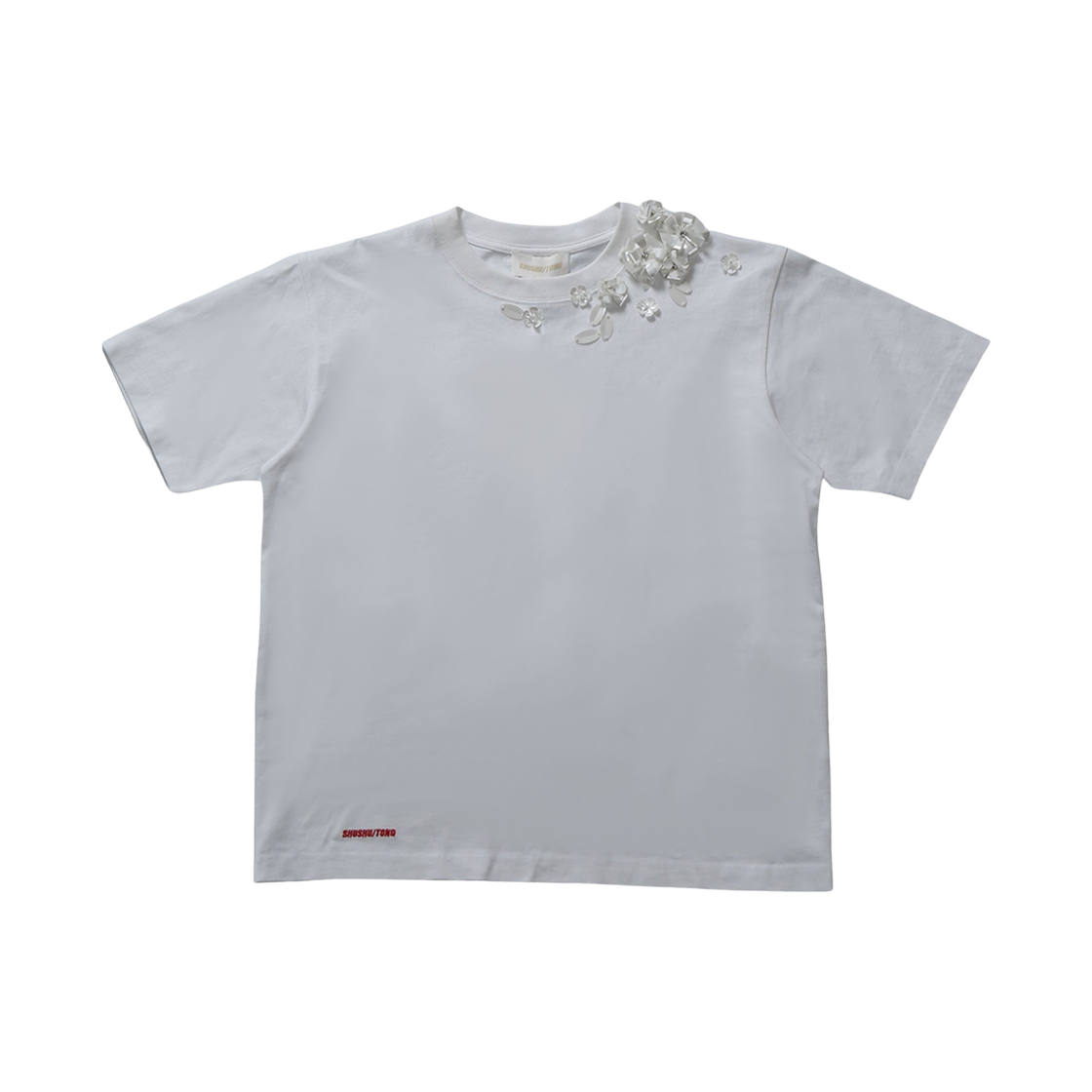 FSDETO33 (W) Shushu/Tong Beaded Floral T-Shirt White