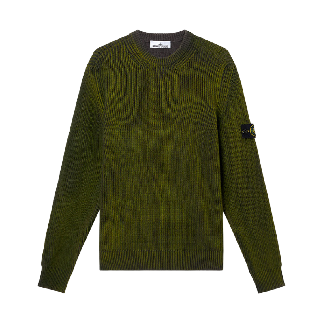 K2S1551000-16S00Z4-V005D Stone Island 5100016 Fisherman's Rib Organic Cotton with Two-Colour Spray Crewneck Jumper with Two-Tone Spray and Fisherman's Rib  - 25FW