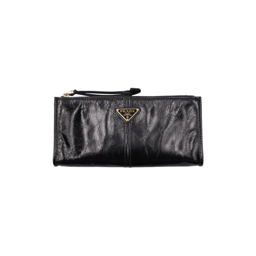 ITEB8L5DGQMS Prada Leather Pouch Black