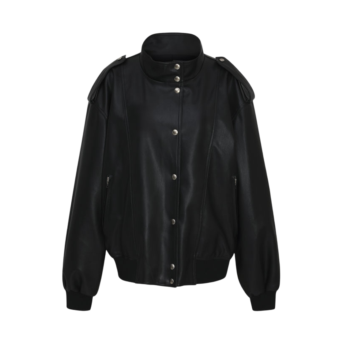 DR4WJ006 LEHA Pace Vegan Leather Jacket Black - 대표 이미지 #1