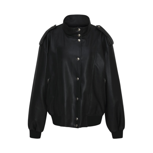 DR4WJ006 LEHA Pace Vegan Leather Jacket Black