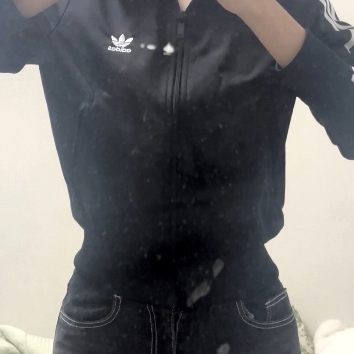 (W) Adidas Adicolor Classic Firebird Track Top Black - KR Sizing 착용 스타일