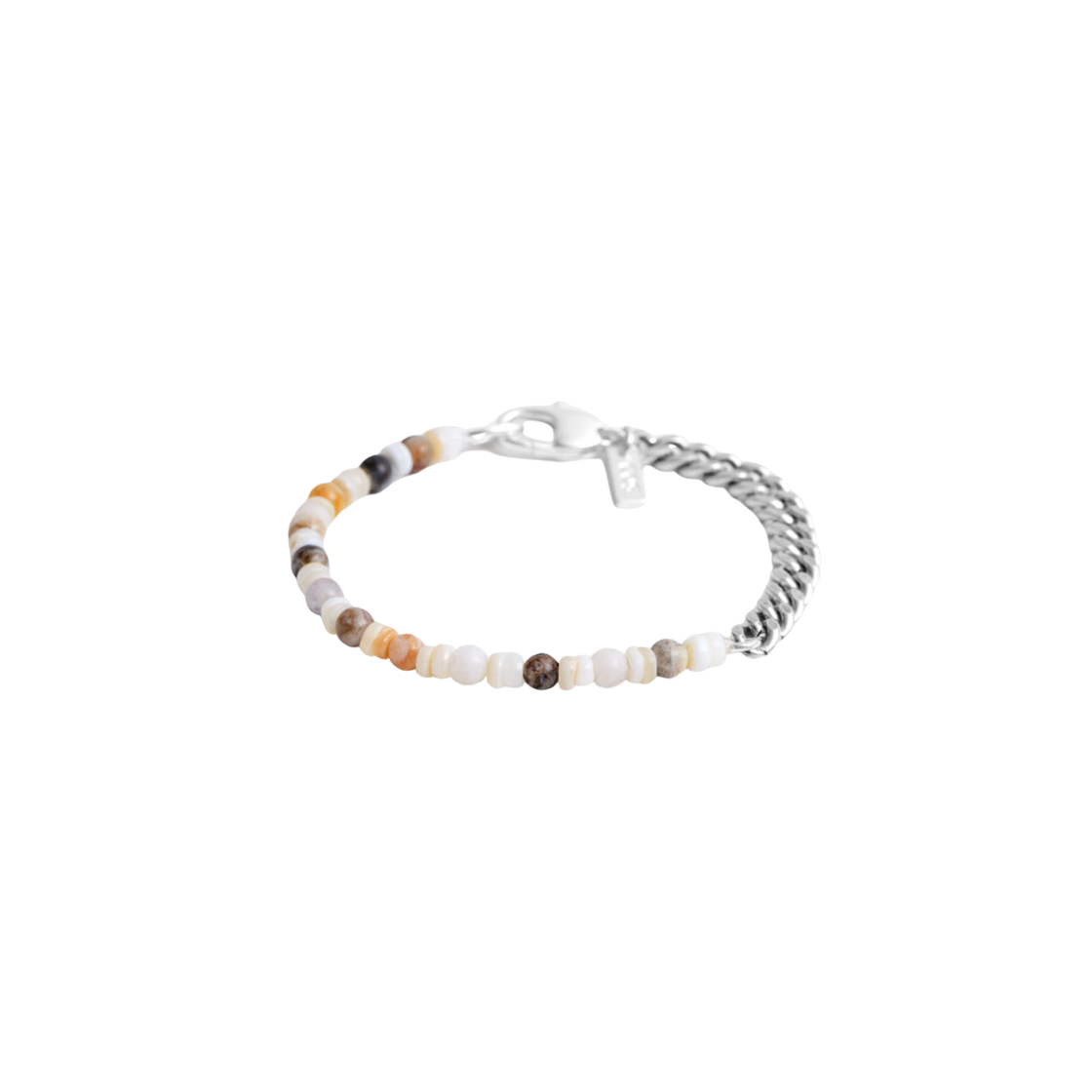 코스 스톤 쉘 체인 브레이슬릿 화이트 앰버(COS Stone and Shell Chain Bracelet White Amber)