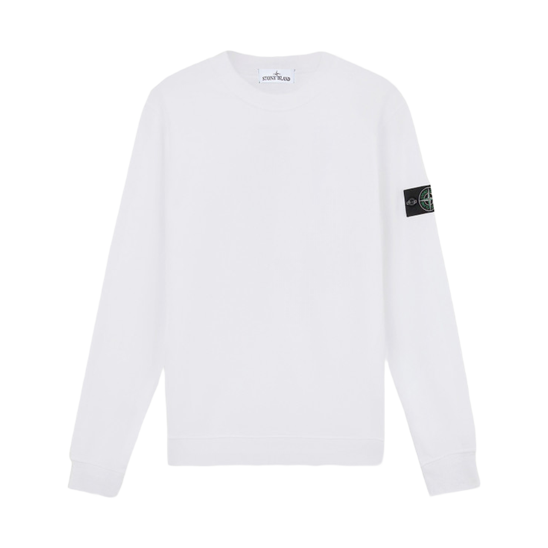 스톤 아일랜드 6100060 오가닉 코튼 플리스 레귤러 핏 크루넥 스웨트셔츠 엘라스티케이티드 커프스 - 25FW(Stone Island 6100060 Organic Cotton Fleece Regular Fit Crewneck Sweatshirt with Elasticated Cuffs - 25FW)