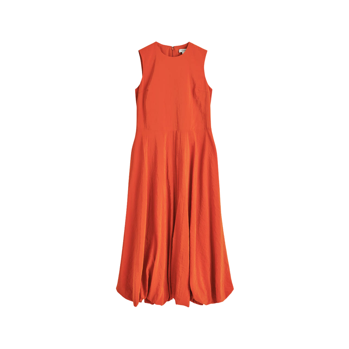 (W) 코스 슬리브리스 버블 헴 미디 드레스 오렌지((W) COS Sleeveless Bubble Hem Midi Dress Orange) - 1