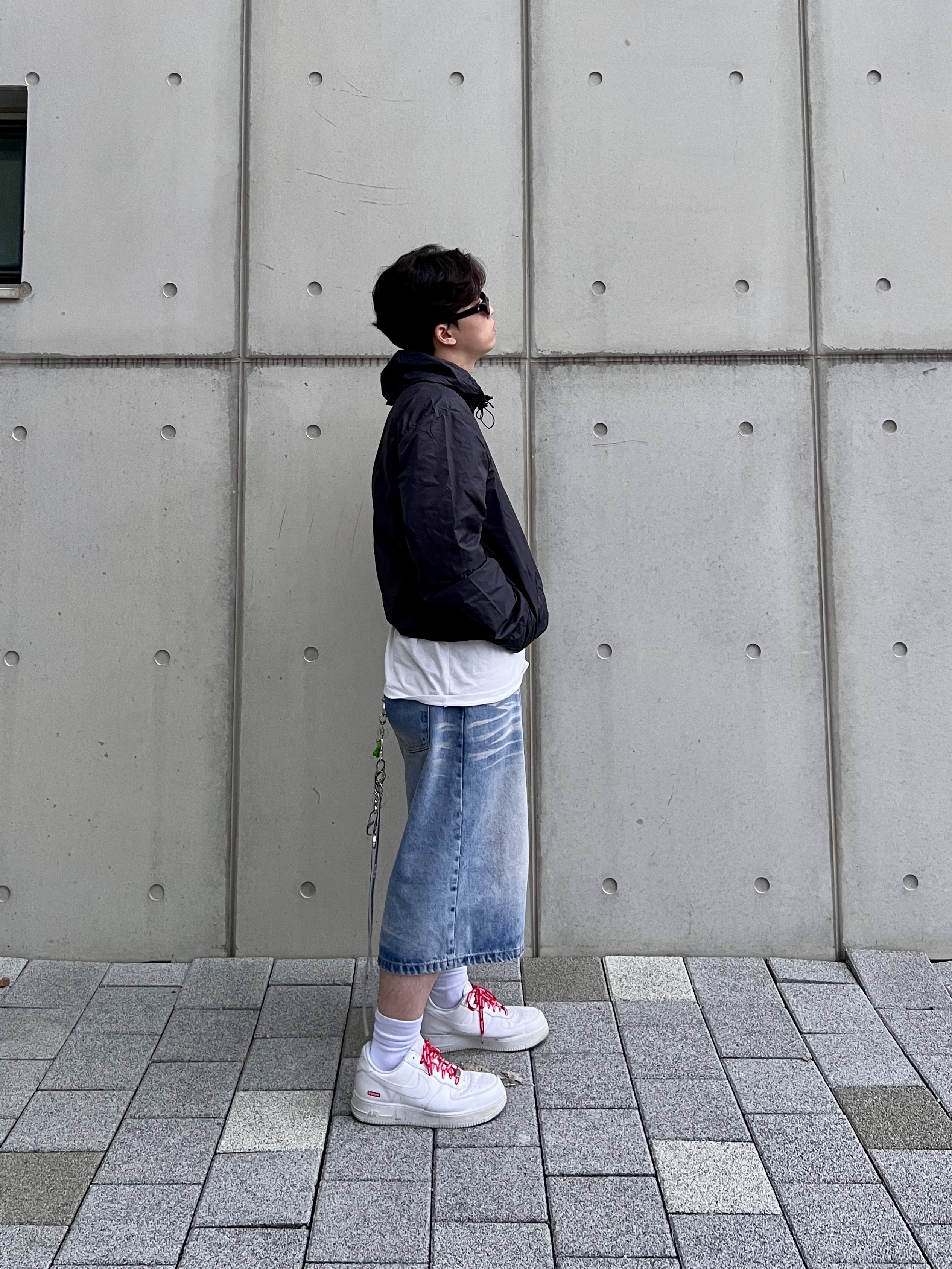 Nike x Supreme Air Force 1 Low White 착용 스타일 - 5