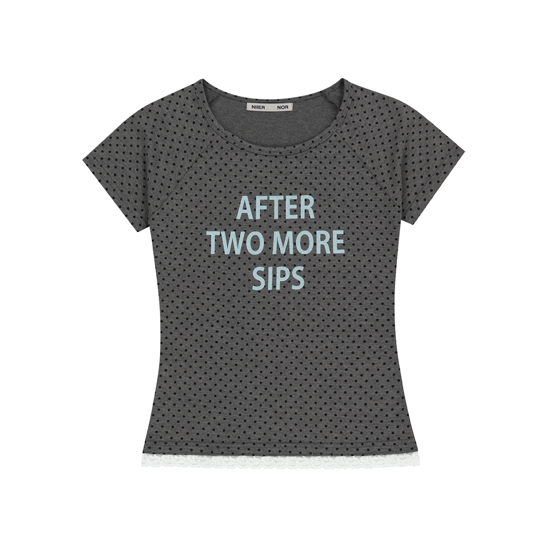 【NIIER NOR】DOT LETTERING SLIM TEE 니어노어 도트 레터링 슬림 티 화이트 | NIIER NOR | KREAM