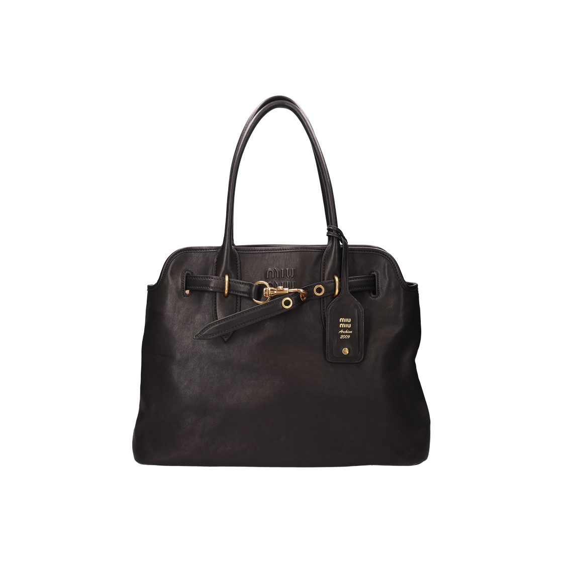ITT6QB8BDAGV Miu Miu Adventure Napa Medium Bag Lambskin Black