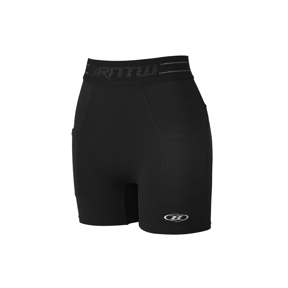 본투윈 리플렉티브 아웃 밴드 포켓 3.5 바이커 쇼츠 블랙(BRON TO WIN Reflective Out Band Pocket 3.5 Biker Shorts Black)