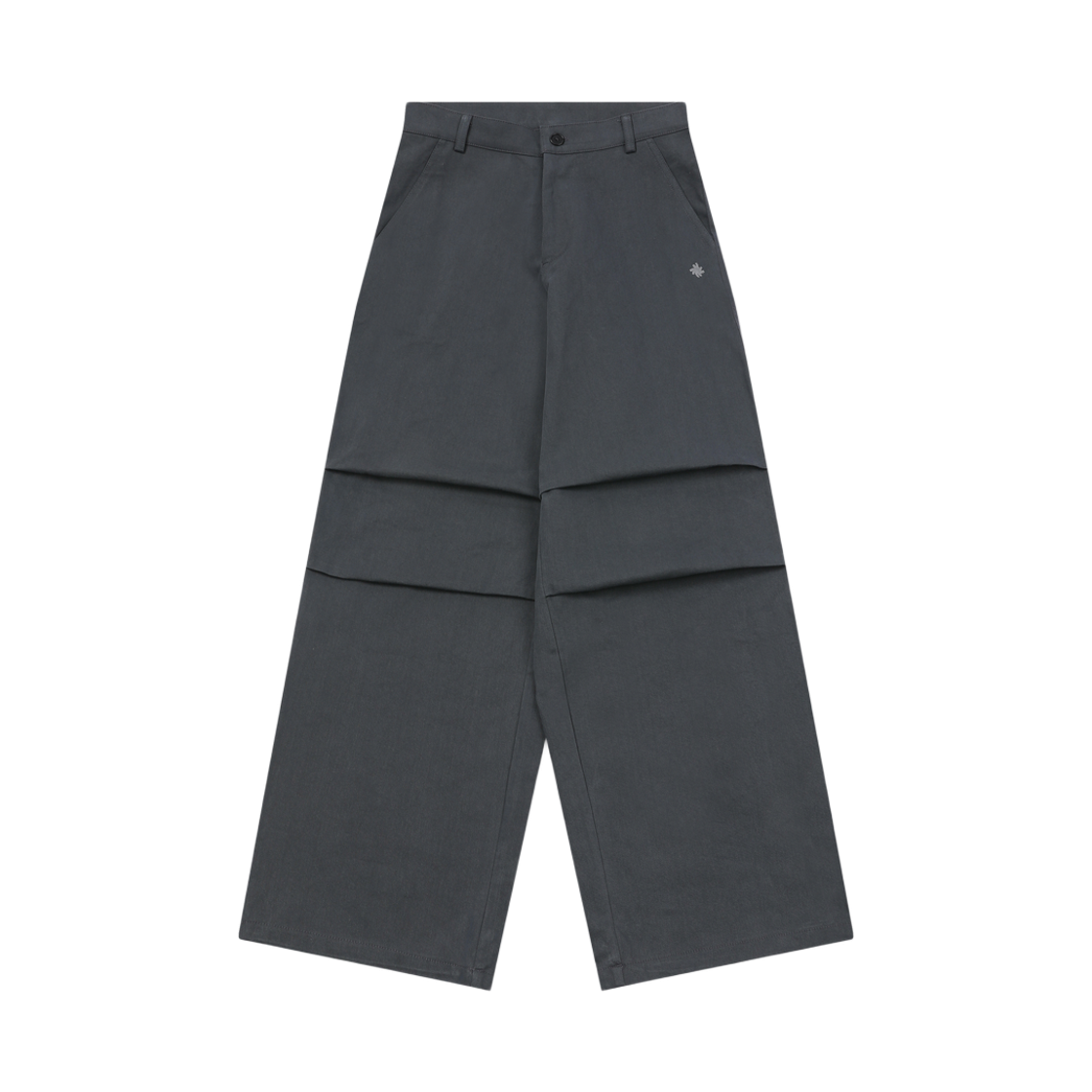 SR25SSPT05CH SLOW RECORD HOUSE Double Pintuck Cotton Pants Charcoal