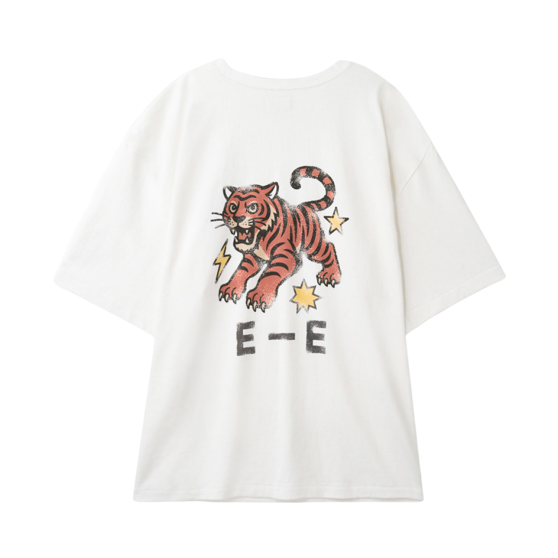 에르에르 오버핏 빈티지 타이거 아트워크 티셔츠 화이트(ERER Overfit Vintage Tiger Artwork T-Shirt White) - 2