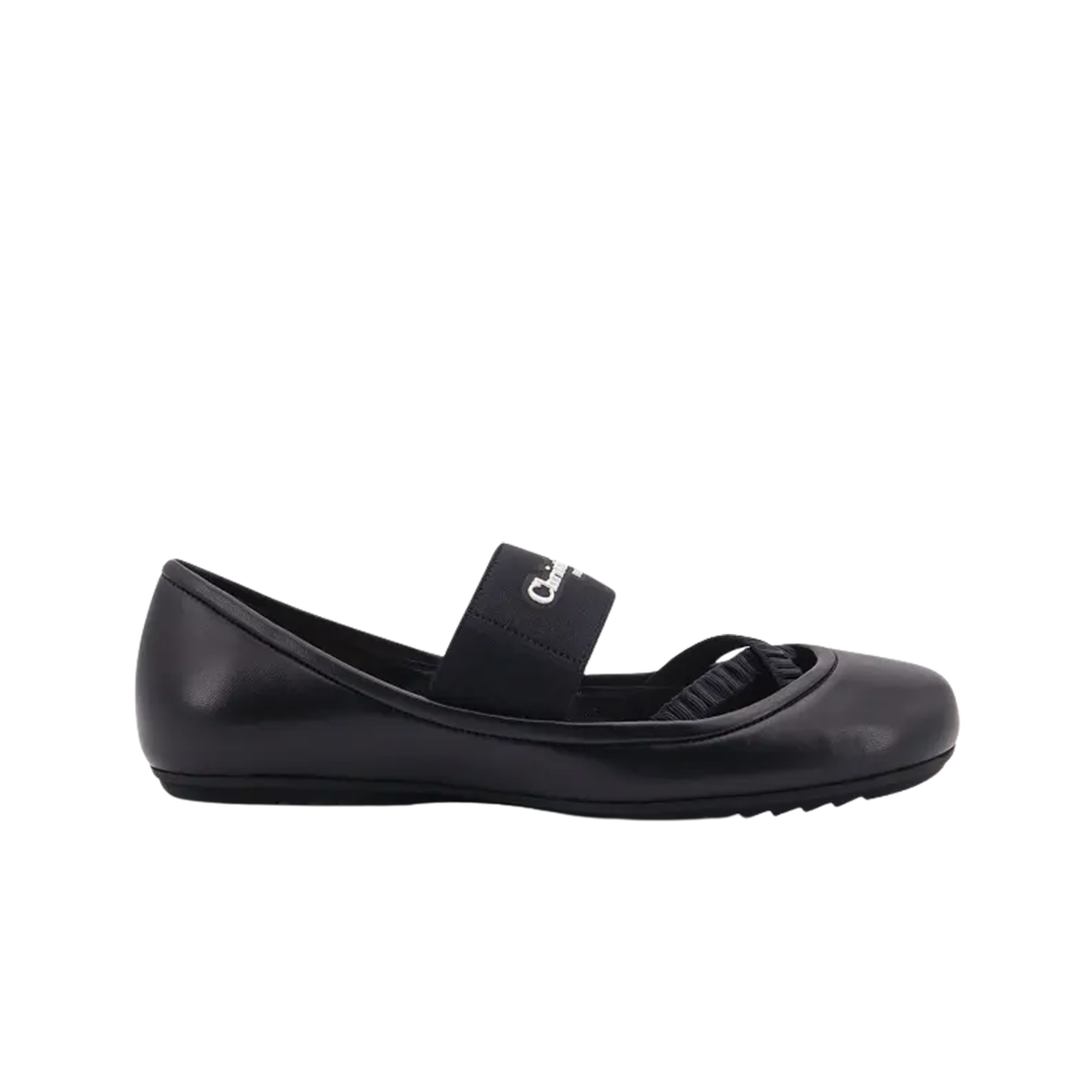 KCF012LAB-S900 (W) Dior Shade Elasticated Ballet Flat Black