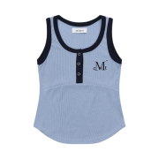 MUCENT Color-Pop Button Crop Sleeveless Sora