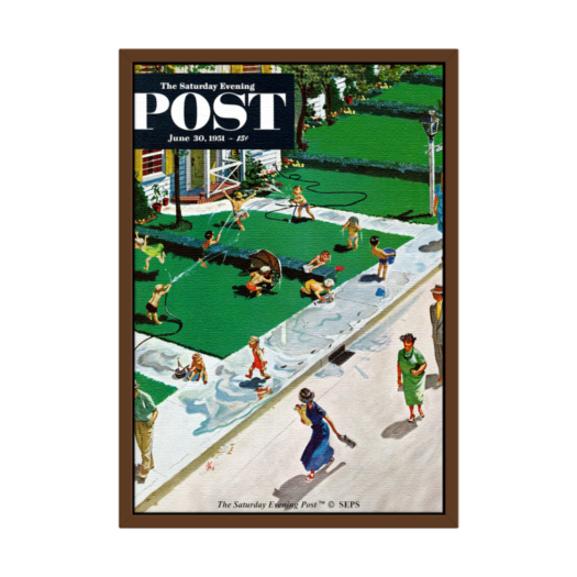 SFX3GD714A The Saturday Evening Post Framed Poster_Water Fight_A2